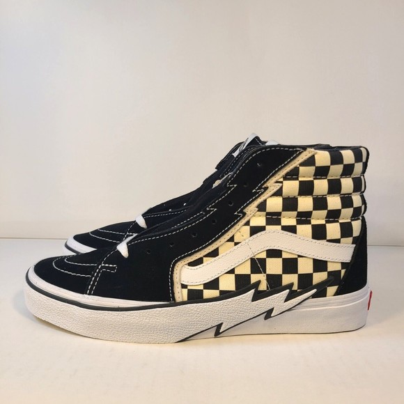 Vans Sk8-Hi Lightning Bolt Checkerboard Sneakers Mens Size 9.5 | Women's Size 11 - Picture 1 of 9